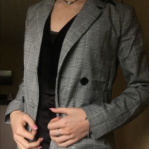 grey grid blazer